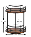 Two Tier Rotating Wooden Bathroom Countertop Organizer Featuring Smooth 360 Degree Spin And Dual Layer Storage For Skincare Perfume And Cosmetics Keeping Your Vanity Setup Super Chill And Clutter Free Always, 13.4x9 inches.