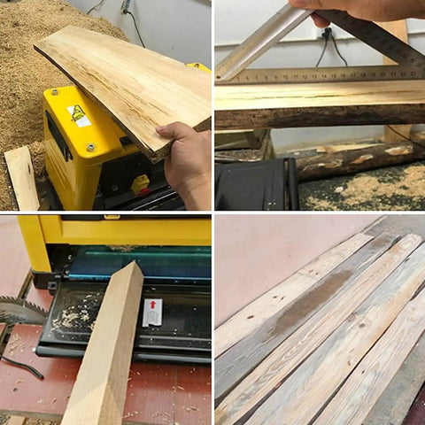 Heavy Duty 2000W Benchtop Planer Slick 13 Inch Desktop Electric Jointer in use, preparing wood for DIY projects.