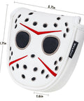 Center Shaft Mallet Putter Head Cover With Hockey Mask Style And Strong Magnetic Closure, Durable Golf Club Protection