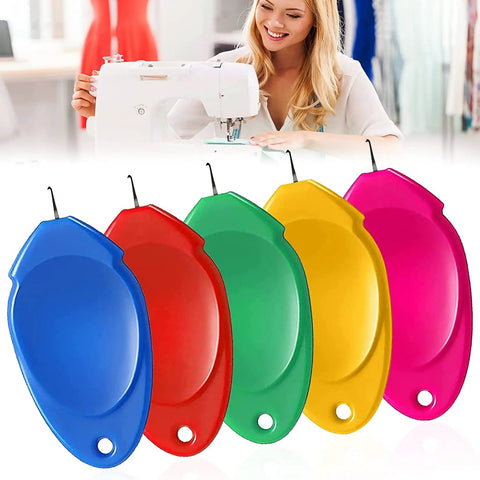 12 Pack Needle Threaders For Hand Sewing No Fuss Easy Wire Hook Threaders With Small Eye Plastic Crafting Tools assorted colors