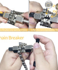 Using chain breaker tool from Six Seven Eight Speed Bike Chain Kit With 116 Links, Chain Breaker, Link Pliers And Hook