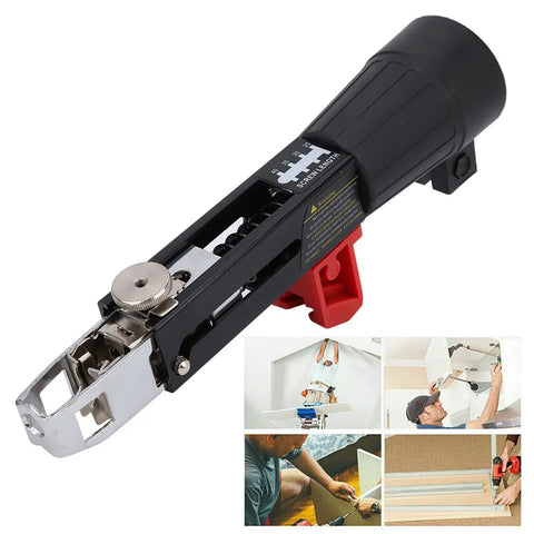 Automatic Chain Nail Gun Adapter For Electric Drill, Hella Tough Aluminum Alloy Screwdriver Kit close-up view