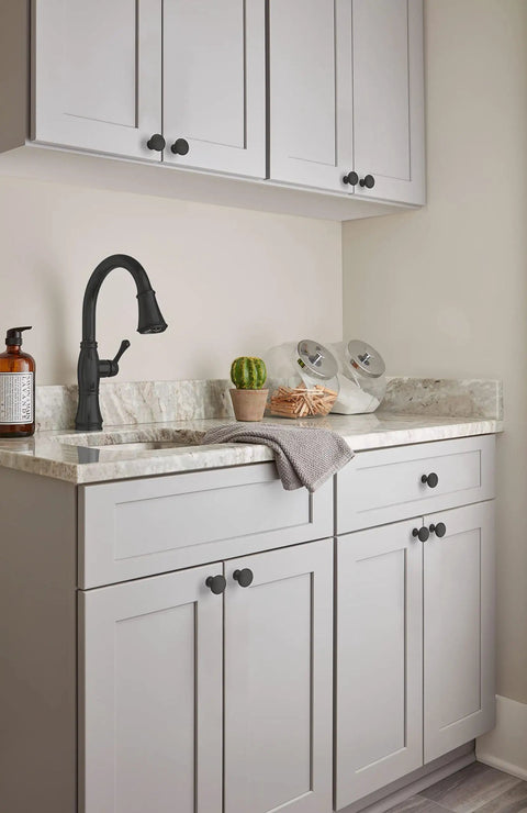 Kitchen cabinets with Matte Black Cabinet Knob 1-1/4 Inch Diameter For Cabinets And Drawers Era Series 1 Pack Drawer Knob