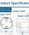 4 Inch Round Ceiling Fan Box Plastic Cable Box With 12 Cu In Capacity And 2-5/8 Inch Depth, Saddle Type Design shown in diagram