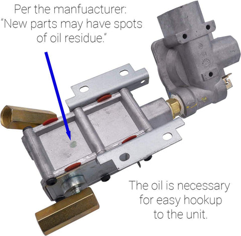 Gas Range Safety Valve And Pressure Regulator Replacement For Model Specific DG94-00449A shown with mounting brackets