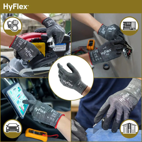 Cut Resistant Industrial Gloves With Nylon Spandex And Foam Nitrile Palm For Fabrication And Automotive Work Featuring 18 Gauge Protection For Durable Fit And Dexterity Lightweight And Flexible For Long Shifts Large Grey 12 Pairs in various work environments