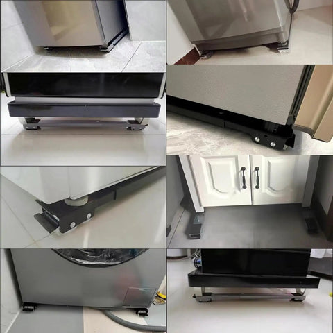 Extendable Appliance Rollers For Washer And Dryer BeefedUp Heavy Duty Mobile Base under appliances in kitchen setup