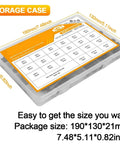 Storage case with size details for 407 Piece Hex Socket Cup Point Set Screw Kit With Partitioned Case Pro Grade Carbon Steel 12.9 M5 M6 M8 M10.