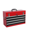 Badass 4 Drawer Tool Chest 21 Inch Steel Portable Toolbox with smooth glide drawers and handle for mechanics.