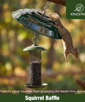 Heavy Duty Metal Weather Shield Dome For Outdoor Bird Feeders, Hanging Squirrel Baffle Rain Guard, 11.5 Inch, Green