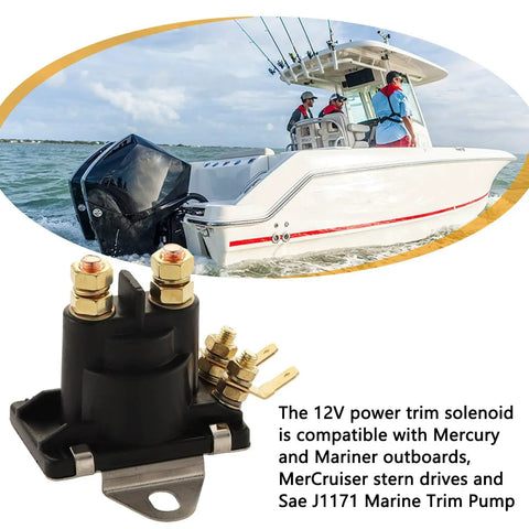 12V Power Trim Solenoid Switch For Mariner Outboard Motors 35 275 HP Boss Grade Replacement 89-96158T with boat