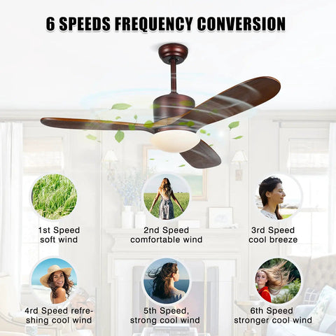 48 Inch Wood Ceiling Fan With Lights And Remote Three Carved Wood Blades Quiet Reversible Motor Oil Rubbed Bronze Display