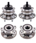 Front And Rear Wheel Bearing And Hub Assembly Set - 4 Piece Kit With 2 Front Hubs And 2 Rear Hubs Compatible With 2022 Toyota Corolla SE Japan Built VIN J Also Fits 2016-2022 Prius And 2017-2022 Prius Prime