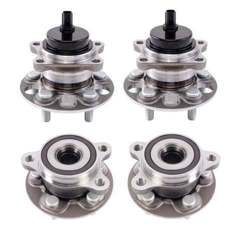 Front And Rear Wheel Bearing And Hub Assembly Set - 4 Piece Kit With 2 Front Hubs And 2 Rear Hubs Compatible With 2022 Toyota Corolla SE Japan Built VIN J Also Fits 2016-2022 Prius And 2017-2022 Prius Prime
