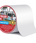 RV Roof Tape White 6 Inch 50 Feet Sealant Patch for Camper Trailer Boat UV Resistant Weatherproof Stops Leaks and Bonds to EPDM Metal Plastic Ideal For Roof Repairs on RVs Trailers Boats and Metal Buildings.