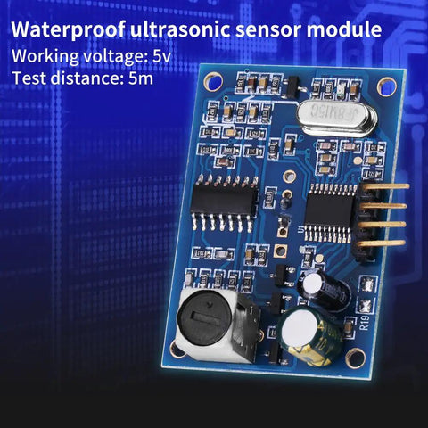 Waterproof Ultrasonic Sensor Module With 2.5M Cable For Arduino And DIY Projects, showing circuit board design and transducer.