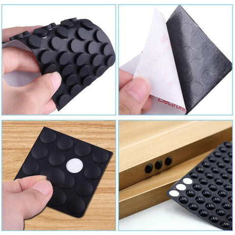 318 Piece Black Rubber Feet Bumper Pads Set With Self Adhesive Backing for doors cabinets drawers glass appliances image