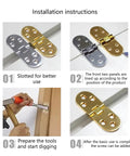 Concealed Flush Mount Hinges For Cabinets And Tables, 180 Degree Swing, Go-To Flat Folding Door Hinge installation steps