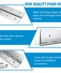 High-quality Two Piece Heavy Duty Piano Hinge Set Stainless Steel Continuous Hinges 10 Inch By 2 Inch 0 060 Thick Leaf, installation screws included.