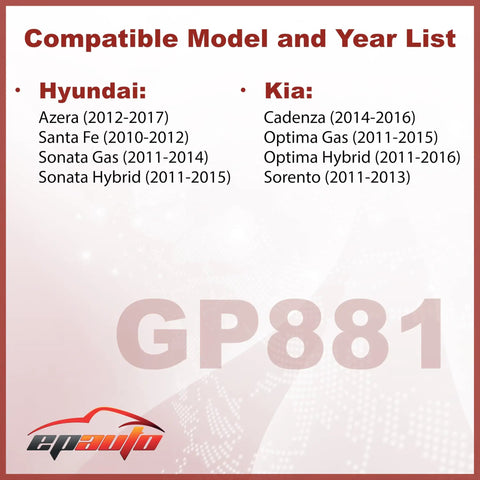 Engine Air Filter Replacement For Hyundai Sonata Santa Fe Azera Kia Optima Sorento Cadenza compatibility list with models