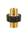 Heavy Duty M22 14mm Male To M22 14mm Male Swivel Pressure Washer Adapter Set brass fitting with black shell