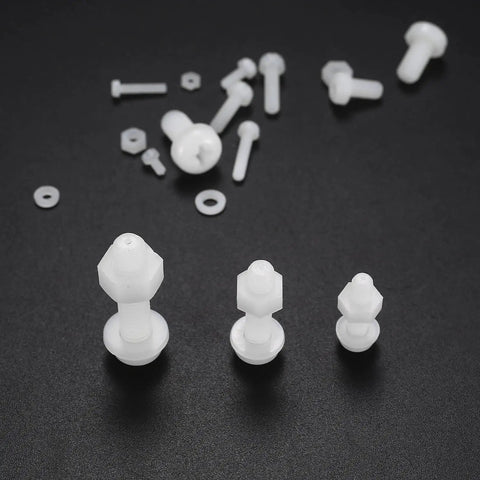 447 Piece White Nylon Pan Head Screws Bolts Nuts Washers Assortment Set M2 To M6 Metric Full Threaded Hex Head Fasteners