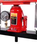 Close-up of 20 ton hydraulic jack from Built Different 20 Ton Hydraulic Shop Press Heavy Duty Steel Garage Powerhouse Red.