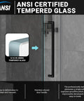 60 Inch Wide Frameless Sliding Shower Door with Sealing Strips and Waterproof Handle, 5/16 Inch 8mm Clear Tempered Glass