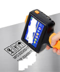 Highly Portable Handheld Inkjet Printer For Quick Date QR Code And Text Labeling With Smart Permanent Ink Smudge Proof Design in use on metal surface.