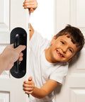 Door Handle Pull Push Plate Set Two Pack Heavy Duty Barn Door Pulls for cabinets, doors with a child smiling, alloy steel construction.