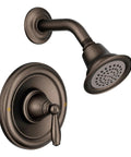 Brantford Oil Rubbed Bronze Posi-Temp Shower Trim Kit with showerhead and lever handle, valve required, modern performance