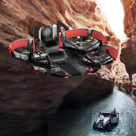 Ultra Lightweight Drone Anti Collision Protection Kit with 3K Carbon Fiber Frame in canyon scenery