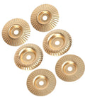 6pc Orange Wood Shaping Disc For Angle Grinder With Sanding And Polishing Features That Let You Carve, Grind And Finish Any Project Like A Boss In The Workshop Right Now, golden discs set.