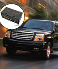 SUV driving with inset of a 10-Pin Hazard Warning And Turn Signal LED Flasher Relay For 2003-2006 Chevy Silverado 1500, 2003-2006 GMC Sierra 1500, And 2003-2007 Hummer H2 Replaces 15764135 module.