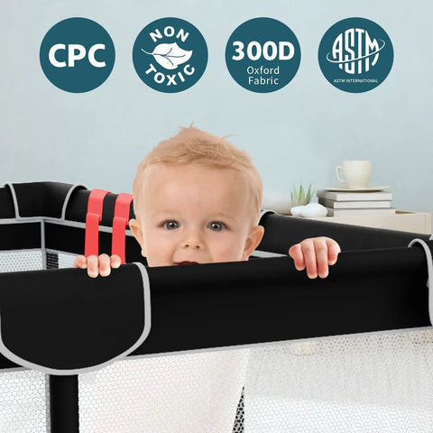 Spacious Baby Playpen For Babies And Toddlers Indoor And Outdoor With Gate, Breathable Mesh Walls, Super Sturdy Play Yard, Kiddo Friendly Fence For Infants, Large 50x50x27 Cm Play Space, Easy Setup Safe Activity Center