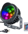 Remote Control RGBW LED Flood Light For Outdoor Vibes 96W Color Changing Garden Spotlight with remote control displayed