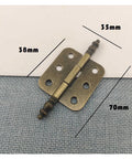 Rotating Concealed Hinge Set 4 Pack For Cabinets And Jewelry Boxes, Antique Bronze, dimensions 35x38x70mm.