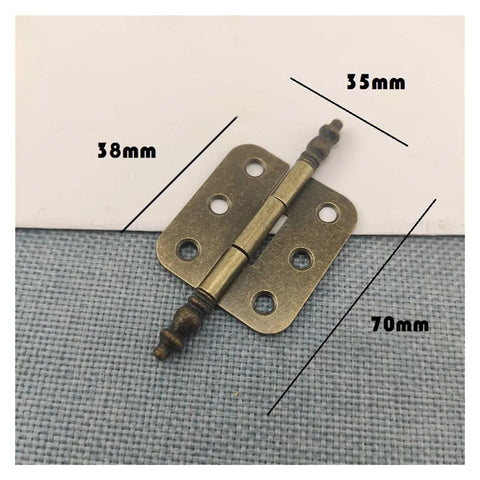Rotating Concealed Hinge Set 4 Pack For Cabinets And Jewelry Boxes, Antique Bronze, dimensions 35x38x70mm.
