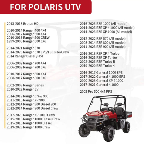 Front And Rear Driveshaft U Joint For Ranger RZR Scrambler And Sportsman UTVs Built To Last Heavy Duty 300 325 330 425 400 500 570 700 EV 800 850 900 1000 Turbo General 1000 4 XP EPS Replacement fit guide for Polaris Ranger UTV models