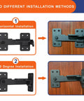 Heavy Duty Built Tough 2 Pack Flip Latch Lock With Padlock Hole 90 Degree Safety Door Bolt Gate Latch, two installation methods