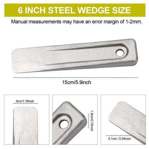 6 Inch Steel Wedge For Setup And Leveling In Welding Planers Shapers Milling Machines And Similar Equipment High Precision Durable Steel Wedge For Pipe Fitting Alignment And Assembly 1 Pack, showing dimensions.