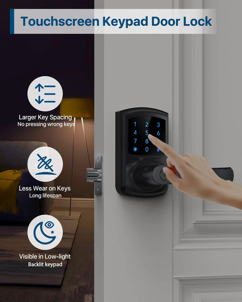 Legit Secure Zinc Alloy Keyless Entry Door Lock With Blue Backlit Keypad No App Drama Built Hella Tough For Daily Family Security And Grandma Toddler Approved Smooth Touchscreen Handle