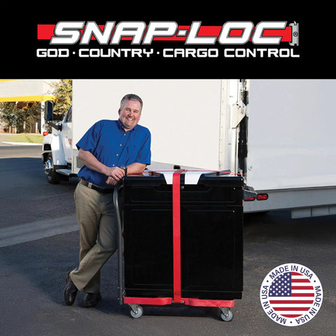Man with Heavy Duty Moving Dolly With Four Wheels 1500 Lb Capacity Steel Frame OPS Cargo Dollies in front of truck