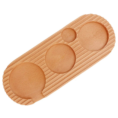 Top Shelf Espresso Tamper And Coffee Distributor Station Kit Featuring Natural Wood Handle Anti Slip Base Pro Level 53Mm Portafilter Tool For Home Kitchens wooden espresso tamper station with molded openings