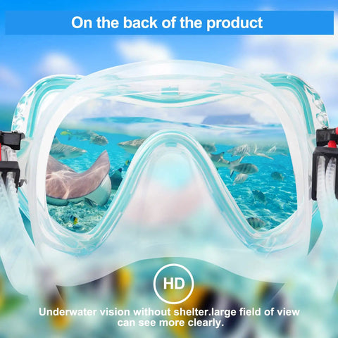 Adult Scuba Diving Mask With Tempered Glass Lens displaying underwater view