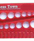 Stainless Town red plastic nut bolt thread gauge with two sliding scale bars and circular holes