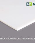Food Grade Silicone Rubber Sheet 12X12 Inch One Eighth Inch Thick White For Gaskets Lids Food Covers DIY Projects Duro Shore A65 High Temperature Heavy Duty Seal Material For Kitchen And Workshop Microwave Safe, close-up view