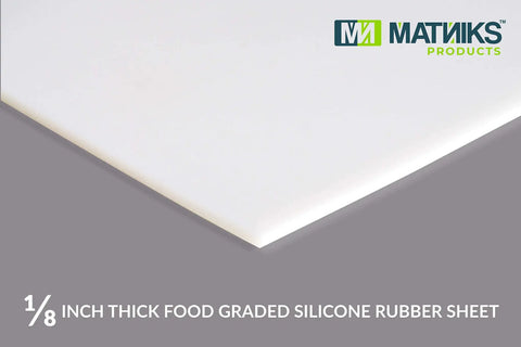 Food Grade Silicone Rubber Sheet 12X12 Inch One Eighth Inch Thick White For Gaskets Lids Food Covers DIY Projects Duro Shore A65 High Temperature Heavy Duty Seal Material For Kitchen And Workshop Microwave Safe, close-up view