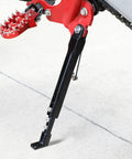 Heavy Duty Adjustable Dirt Bike Kickstand Built From 7075 Aluminum CNC Crafted Side Stand For 50cc To 150cc Pit Bikes Fits CR CRF XR RM KX KLX TTR PW 50 70 80 100 110 125 150 And Similar Off Road Models, side view
