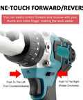 Premium Cordless Electric Wire Stripper Machine With Dual Four Ah Batteries And Twenty Bushings features a one-touch forward/reverse control.